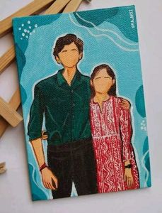 Hand-Painted Faceless Minimalist Portrait Canvas