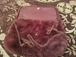 Mango Brand Crossbody Fur Bag