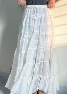 Flowy off White Tiered Maxi Skirt🤍