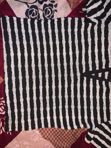 Zara Striped Knit Polo Top