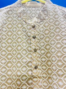 Embroidered Beige Kurta In Good Condition 😍😍😍
