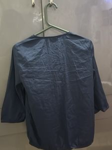 Navy Wrap Blouse