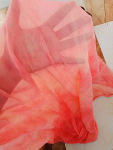 Peach Chiffon Dupatta