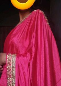 Elegant Pink Embroidered Saree