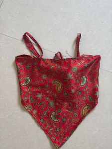 Bohemian Crop Top Red - Free Size