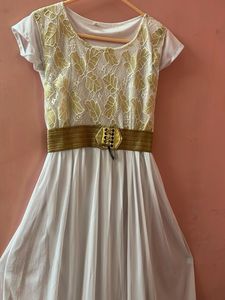 White &amp; Gold Dress