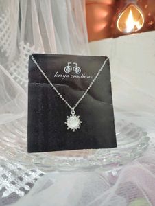 Silver Sunburst Pendant Necklace