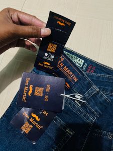 Dark Blue Flared Denim Jeans