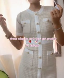 Chic Button-Front Knit Dress