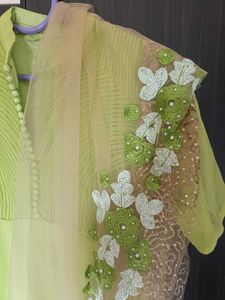 Elegant Lime Green Anarkali Kurta Set