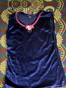 Vintage Velvet Tank Top with Beaded Detail