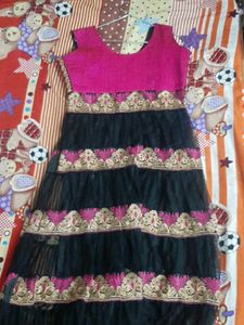 Pink &amp; Black Tiered Dress