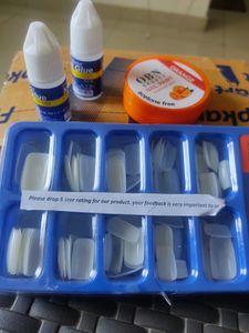 Combo Of Fake Nails 2 Glue Bottles And Nail Removr