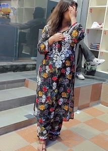 Chikankari Kurti + Plazo Set/ Cord Set