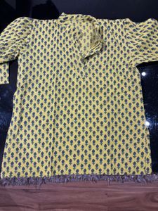 Boys Block Print Cotton Kurta