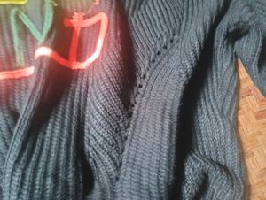 Crochet Cute Black Sweater