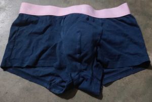 Men's Boxer Briefs - Blue w/ Pink Waistband