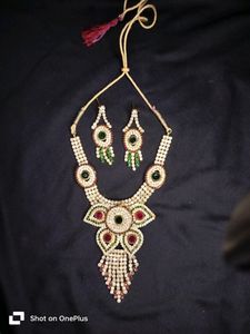 White Stones Necklace With Beautiful Earrings