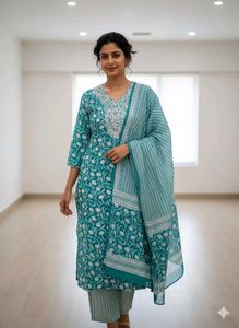 New Pure Cotton Kurti Set💙