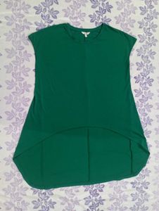 AND Cusual Regular Sleeves Solid Green Tunic