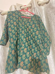 Sea Green Short Kurti top