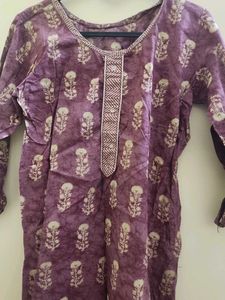 Floral Print Kurti With Dupatta
