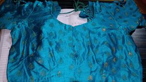 Teal Readymade Saree Blouse