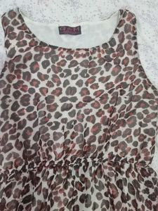 A Line Leopeard Print Midi