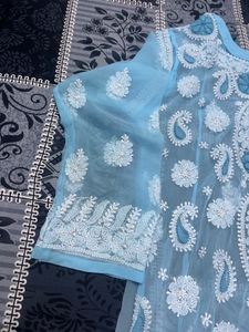 Blue Chickerkari Kurti