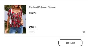 Floral Ruched Pullover Blouse