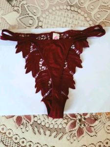 Brand New Maroon Lace Thong