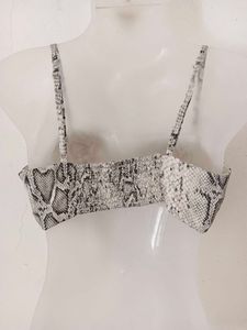 Snakeskin Print Crop Top