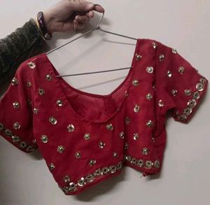 Elegant Red Embellished Heavy Saree