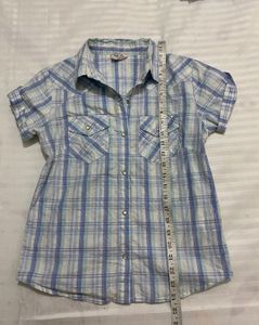 Blue Plaid Western Shirt
