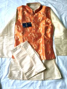 Floral Waistcoat Kurta Set