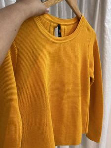 Yellow Knit Long Sleeve Top