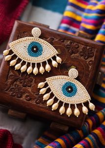 Evil Eye Beaded Dangle Earrings