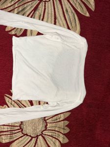 White Long Sleeve Crop Top