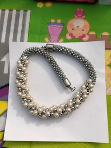 Pearl & Silver Beaded Necklace