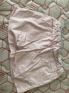Pink tie-waist shorts