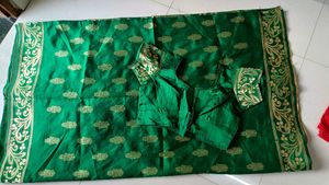 Beautiful Green Saree 🎀