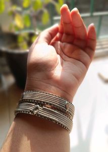 Elegant Silver Tone Bangle Set