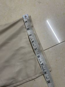 ZARA Beige Faux Leather Straight Fit &amp; High Waist