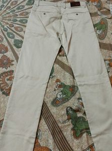 Cream Men Cotton Trouser
