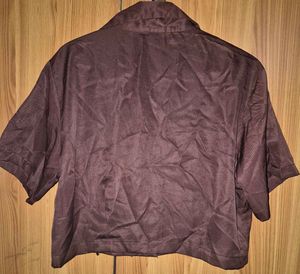 Combo of 2 brown tops &amp; 1 cropped shirt