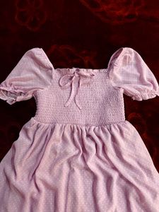 Lilac Polka Dot Babydoll Dress