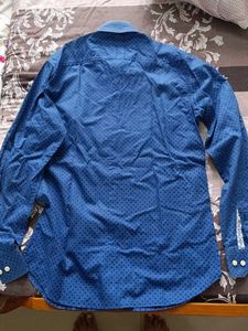 Blue Printed Used Formal Shirt