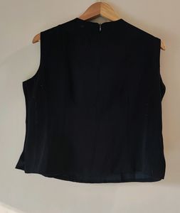 Black Sequins Sleeveless Top