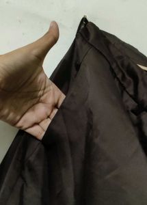ZARA Brown Satin Straight Trouser