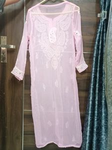 Trending Baby Pink Georgette Kurti🌻